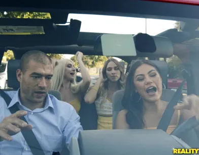 Friends Celebrate New Car with Hot Group Sex!
