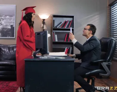 Horny College Girl Finally Fucks Her Professor in the Office!