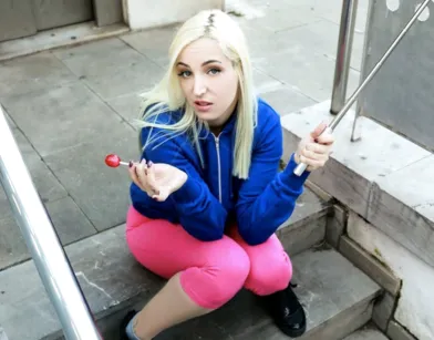 Pickup Artist Gets Blonde to Suck Lollipop and Then His Cock!
