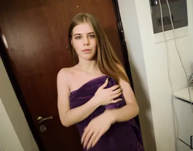 Young Russian Finds Free Cock and Rides It to Orgasm!