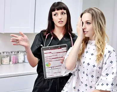 Babe Visits Perverted Doctor and Horny Nurse for Exam!