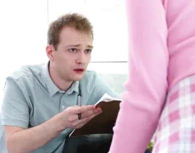 Blonde Accidentally Turns Friend On and Has to Satisfy Him!
