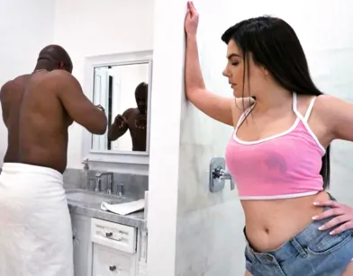 Curious College Girl Tries Stepa's Big Black Cock!