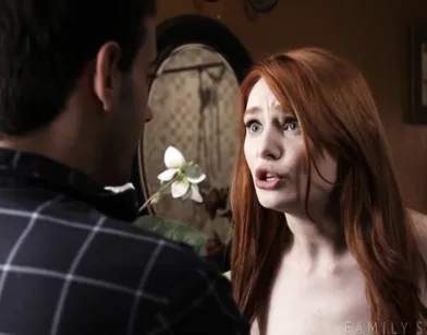 Redhead Stepsister Sucked Stepbro's Cock in the Shower!