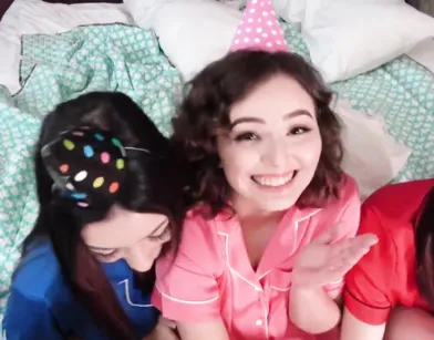 Wild Party Threesome with Three Young Horny Girls!