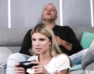 Gina Jerson Plays PlayStation While Neighbor Fucks Her Doggy!