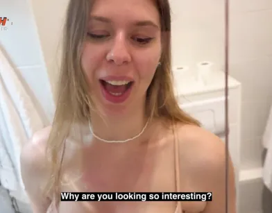 My Friend's Stepsister Helped Me Cum in the Bathroom!