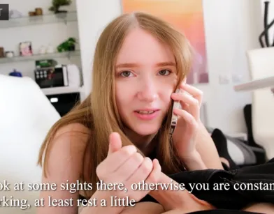 Russian Girl Cheats on Boyfriend with Lover While Talking on Phone!