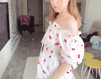 Sexy Babe in Dress Seduces Him for Hot Sex!